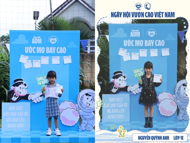 Ảnh 4 (Báo chọn 1 trong các ảnh 4): Các em học sinh hào hứng viết ước mơ, chụp ảnh và chờ khoảnh khắc nhìn thấy mình trong trang phục nghề nghiệp mơ ước (Ảnh: Hải An).