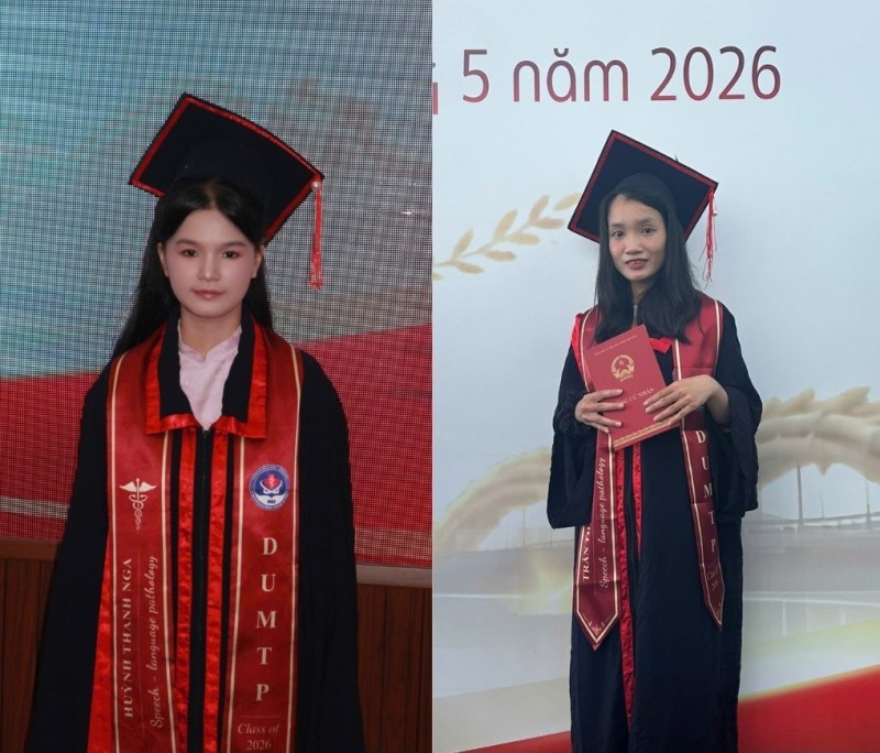(Từ trái sang) CN.Huỳnh Thanh Nga và CN.Trần Vân Thư.