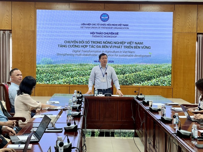 លោក Nguyen Ngoc Hung អនុប្រធានសហព័ន្ធបណ្តាអង្គការមិត្តភាពវៀតណាម ថ្លែងមតិ។