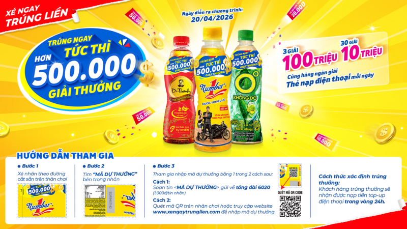 Participating is simple—anyone can join and easily win big with Quang Nam Engineer Unexpectedly Wins VND 100 Million from a Number 1 Bottle