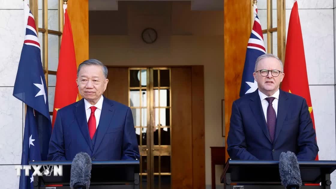 Tổng Bí thư, Chủ tịch nước Tô Lâm và Thủ tướng Australia gặp gỡ báo chí
