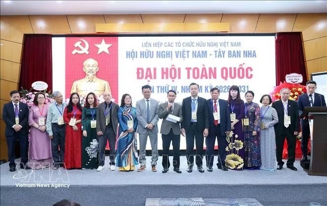The executive board of the Vietnam–Spain Friendship Association for the 2026–2031 term makes debut at the congress. (Photo: VNA) The executive board of the Vietnam–Spain Friendship Association for the 2026–2031 term makes debut at the congress. (Photo: VNA)
