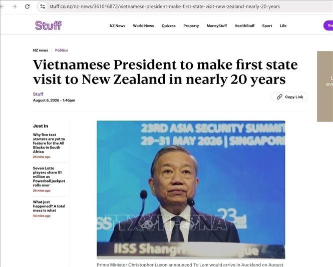 Truyền thông New Zealand đưa tin đậm nét về chuyến thăm của Tổng Bí thư Tô Lâm