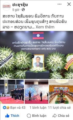 Bài đăng trên trang Facebook chính thức của Tờ Pasaxon. Ảnh: TTXVN phát