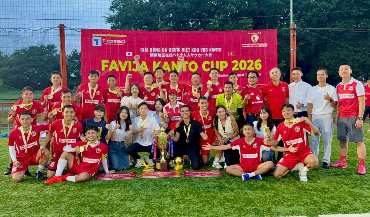 Sôi động Giải bóng đá cộng đồng người Việt tại Nhật Bản – FAVIJA KANTO CUP 2026 Sôi động Giải bóng đá cộng đồng người Việt tại Nhật Bản – FAVIJA KANTO CUP 2026
