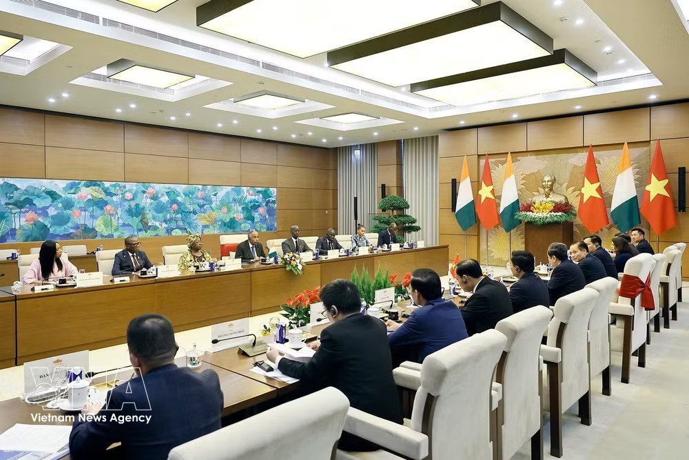 National Assembly President Tran Thanh Man holds talks with his Côte d’Ivoire counterpart Patrick Achi (Photo: VNA) National Assembly President Tran Thanh Man holds talks with his Côte d’Ivoire counterpart Patrick Achi (Photo: VNA)