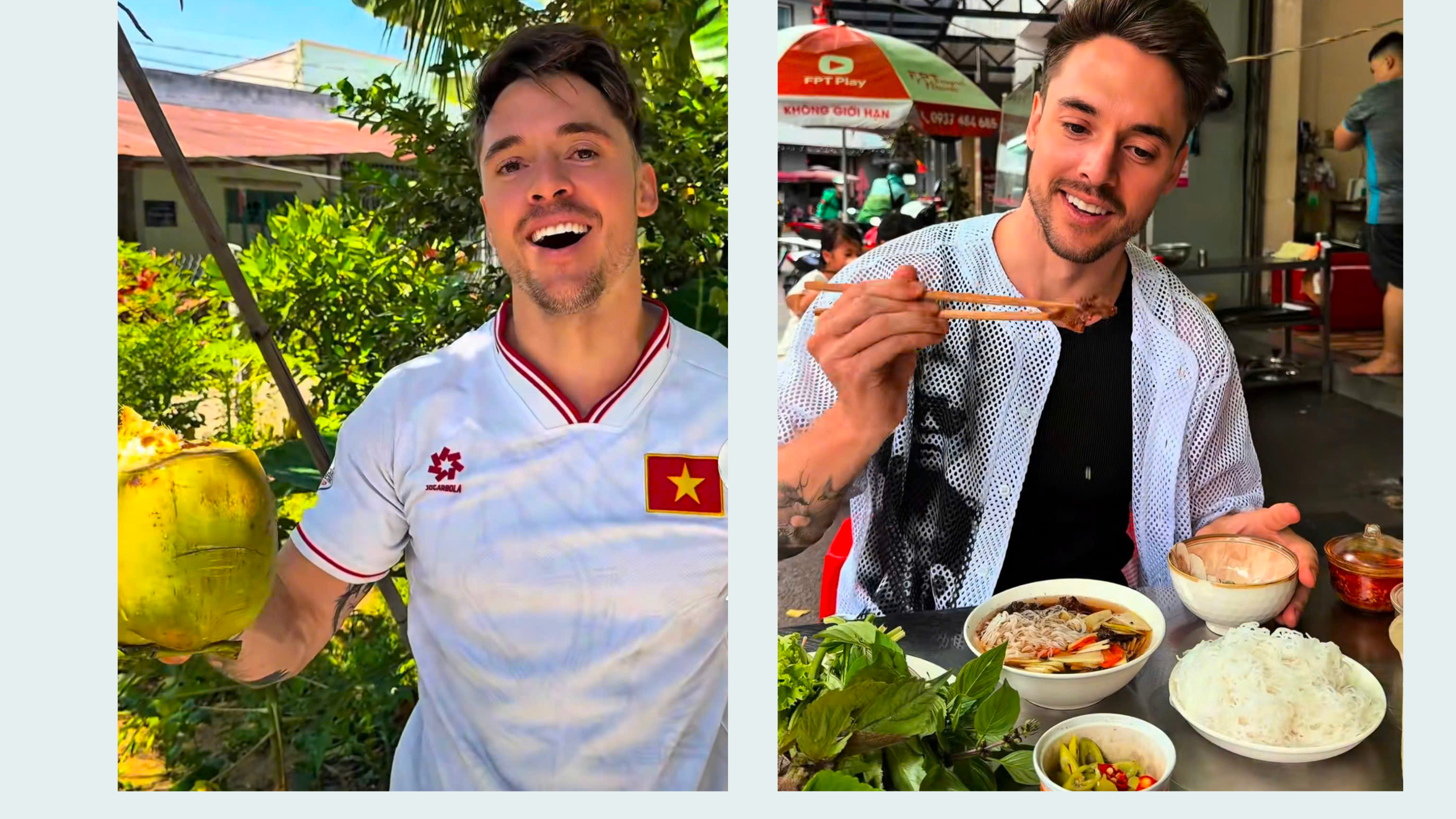 Christian Weizenegger trải nghiệm món ăn Việt Nam. (Ảnh: NVCC) Christian Weizenegger trải nghiệm món ăn Việt Nam. (Ảnh: NVCC)