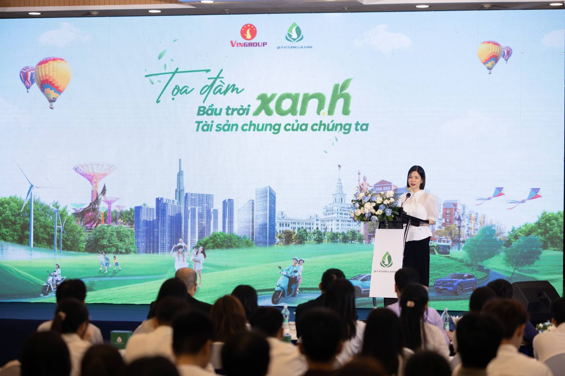 TS. Lê Thái Hà, Giám đốc Điều hành Quỹ Vì tương lai xanh - Tập đoàn Vingroup cho biết chiến dịch Khởi động chiến dịch “Cùng hành động vì Bầu trời xanh 2026”
