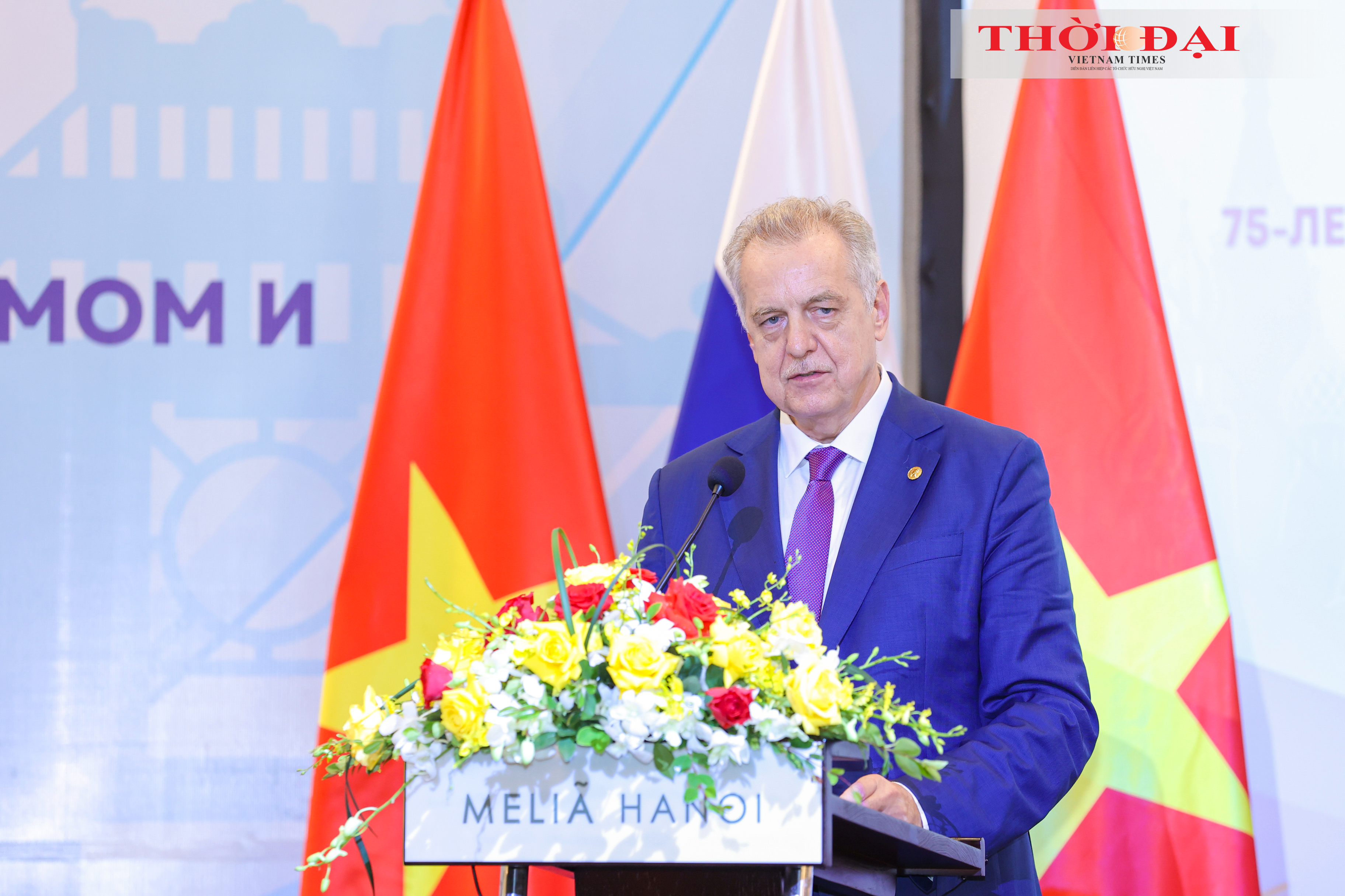 Ông Evgeny Grigoriev, Chủ tịch Ủy ban Đối ngoại thành phố Saint Petersburg, phát biểu tại Diễn đàn Nhân dân Việt - Nga lần thứ nhất ở Hà Nội, ngày 30/9/2025. (Ảnh: Đinh Hòa) Ông Evgeny Grigoriev, Chủ tịch Ủy ban Đối ngoại thành phố Saint Petersburg, phát biểu tại Diễn đàn Nhân dân Việt - Nga lần thứ nhất ở Hà Nội, ngày 30/9/2025. (Ảnh: Đinh Hòa)