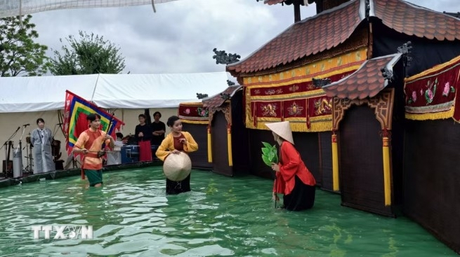Water puppetry performance at the Vietnam Festival in Kanagawa, Japan (Illustrative photo: VNA)
