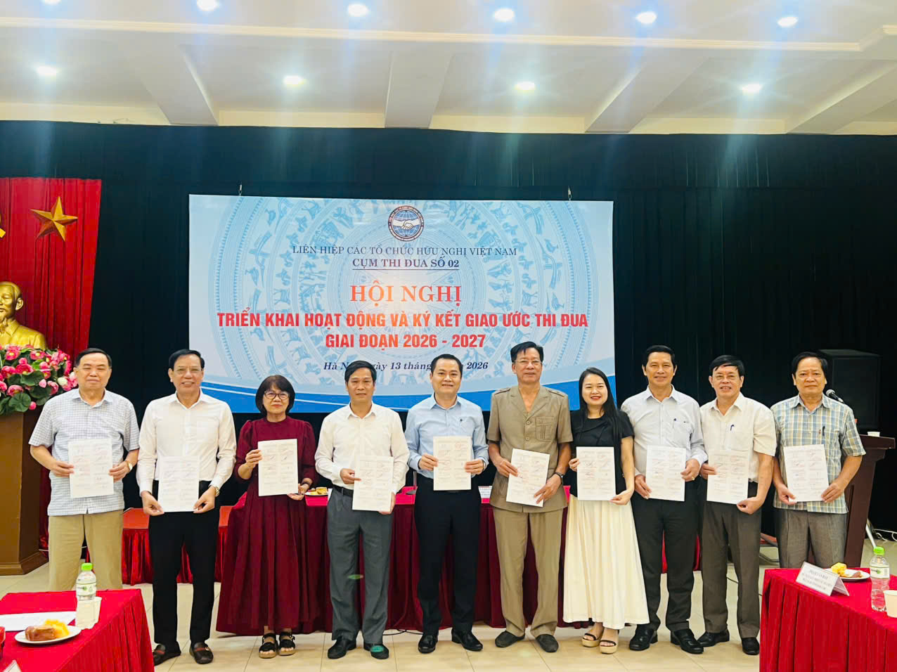 Cụm thi đua số 02 Liên hiệp các tổ chức hữu nghị Việt Nam ký kết giao ước thi đua giai đoạn 2026 - 2027 Cụm thi đua số 02 Liên hiệp các tổ chức hữu nghị Việt Nam ký kết giao ước thi đua giai đoạn 2026 - 2027