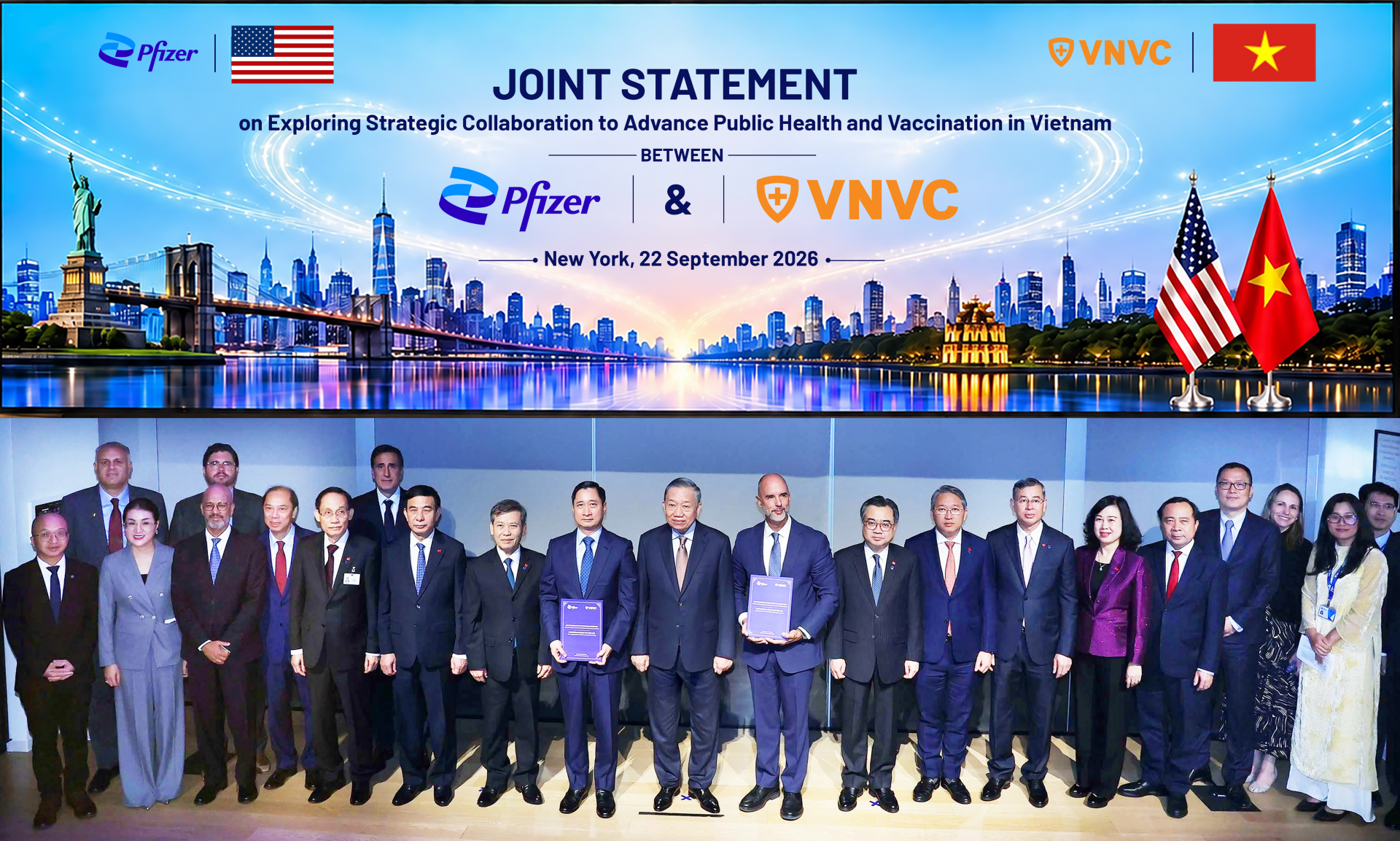 Công ty Vắc xin VNVC trao văn kiện hợp tác cùng Tập đoàn Dược phẩm hàng đầu thế giới Pfizer, nâng cao năng lực ứng phó y tế cho Việt Nam Công ty Vắc xin VNVC trao văn kiện hợp tác cùng Tập đoàn Dược phẩm hàng đầu thế giới Pfizer, nâng cao năng lực ứng phó y tế cho Việt Nam