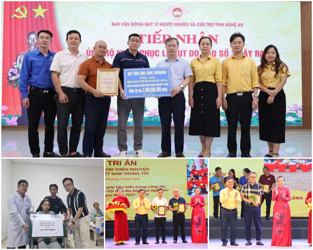 180 nhóm thiện nguyện, nhà hảo tâm huy động gần 510 tỷ đồng cho an sinh xã hội Nghệ An 180 nhóm thiện nguyện, nhà hảo tâm huy động gần 510 tỷ đồng cho an sinh xã hội Nghệ An