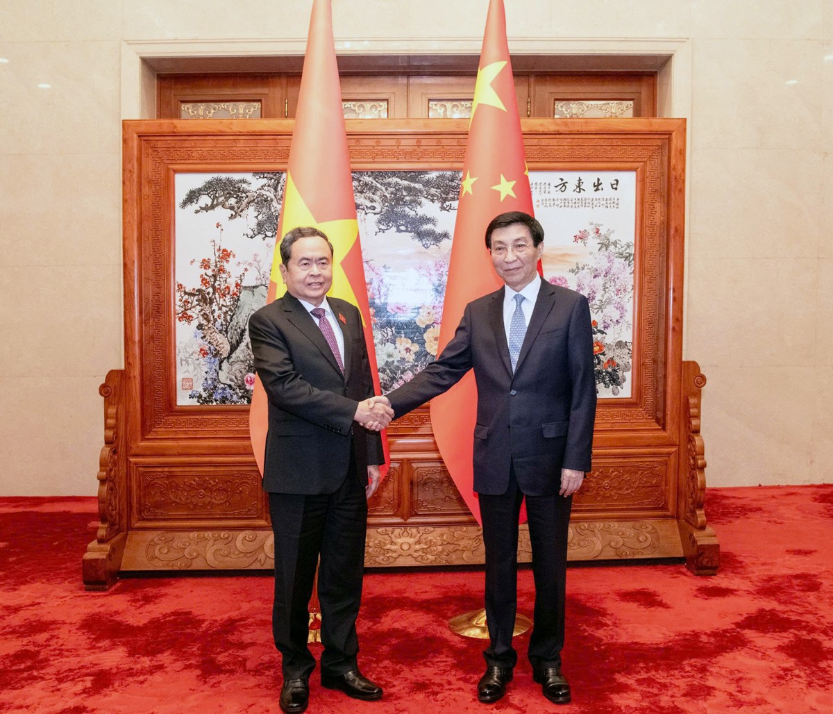 越南国会主席陈青敏会见中国全国政协主席王沪宁 越南国会主席陈青敏会见中国全国政协主席王沪宁