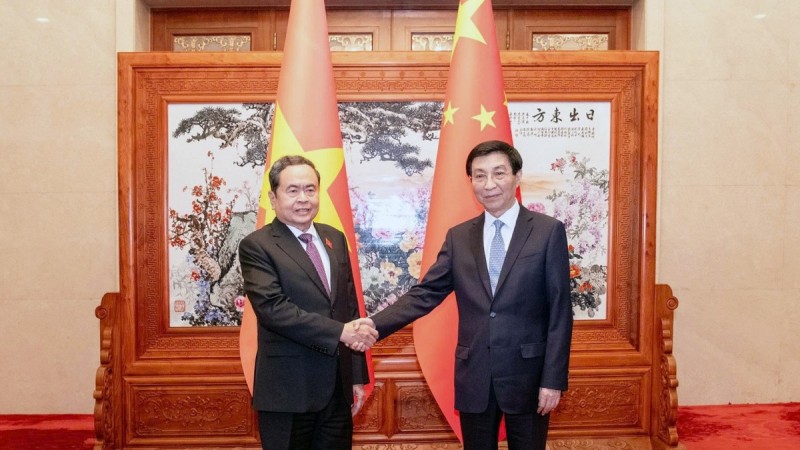 越南国会主席陈青敏会见中国全国政协主席王沪宁