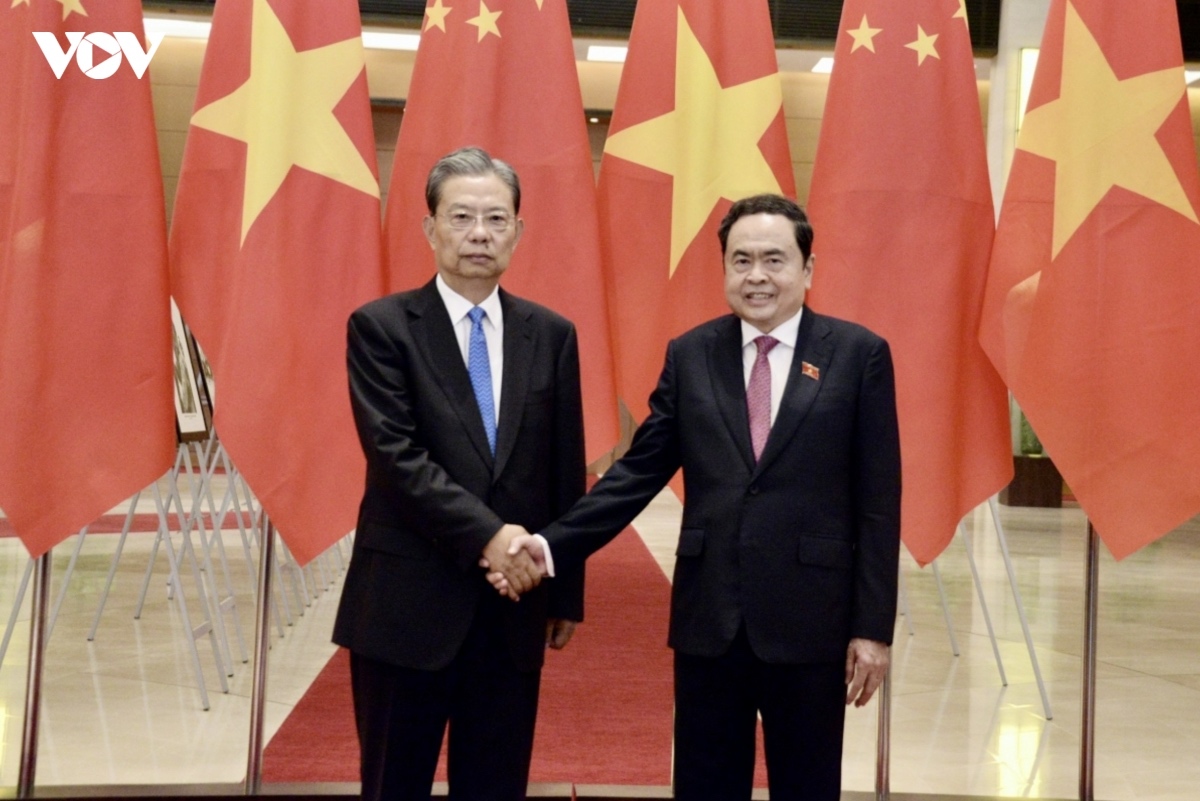National Assembly President Tran Thanh Man holds talks with Chairman of the Standing Committee of the National People's Congress of China Zhao Leji on August 31, 2025.