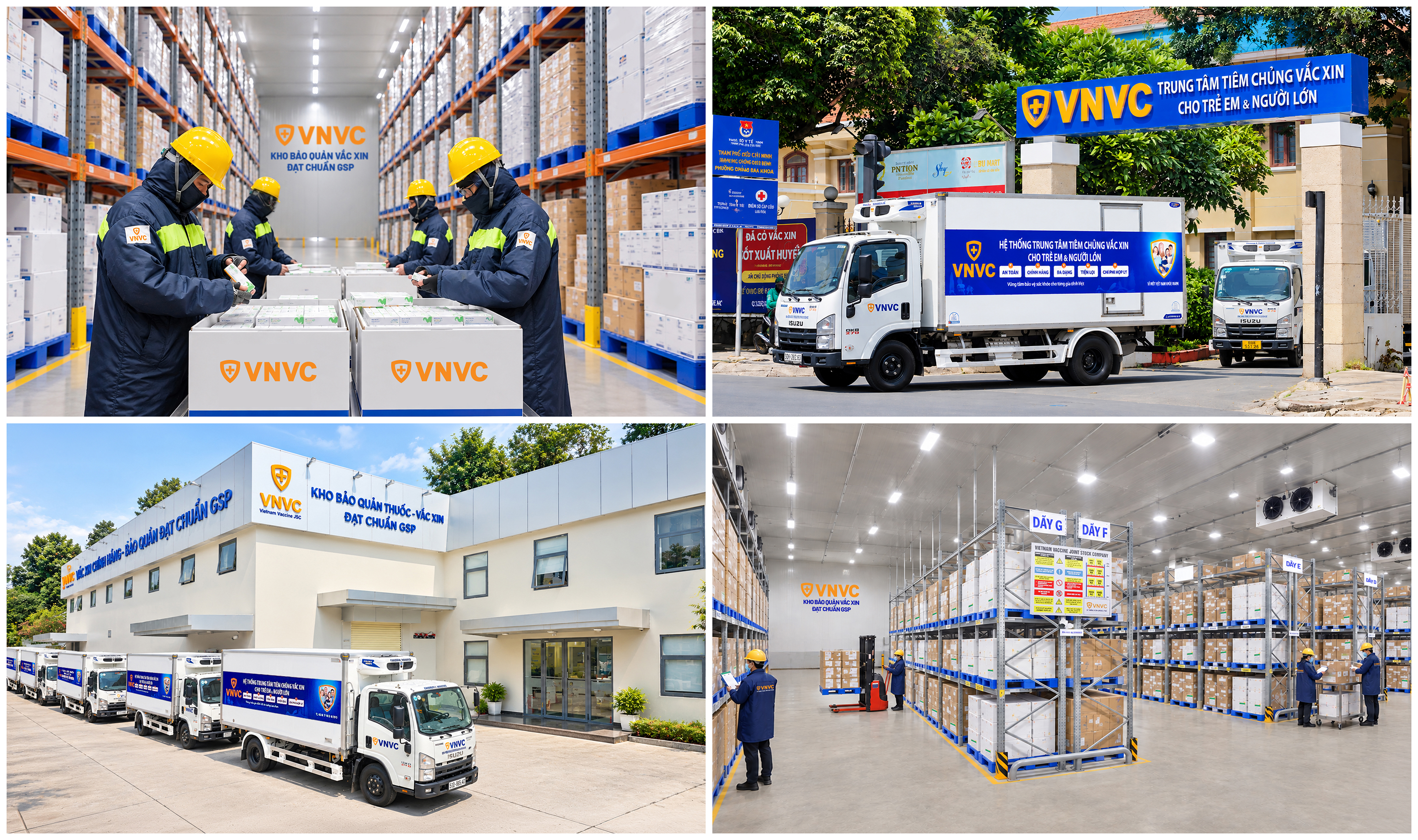 Hệ thống kho lạnh, dây chuyền lạnh đồng bộ và mạng lưới xe lạnh chuyên dụng giúp VNVC bảo đảm chất lượng vắc xin, cung ứng kịp thời đến các địa phương