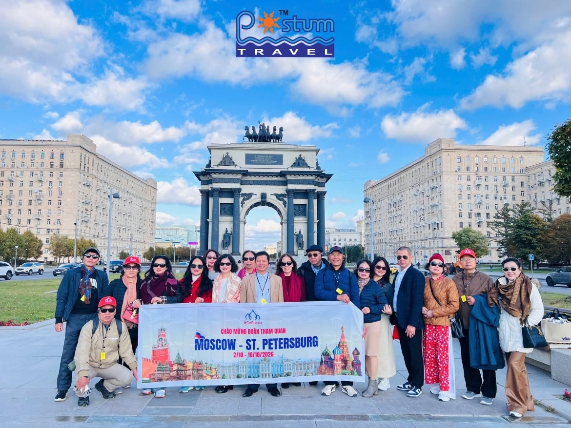 A group of Vietnamese travellers to Moscow, Russia, in October 2026. (Photo: Postum Travel) A group of Vietnamese travellers to Moscow, Russia, in October 2026. (Photo: Postum Travel)
