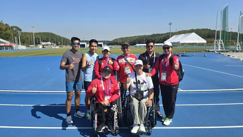 Viet Nam’s para-athletics team during a training session on October 17. (Photo: VP) Viet Nam’s para-athletics team during a training session on October 17. (Photo: VP)