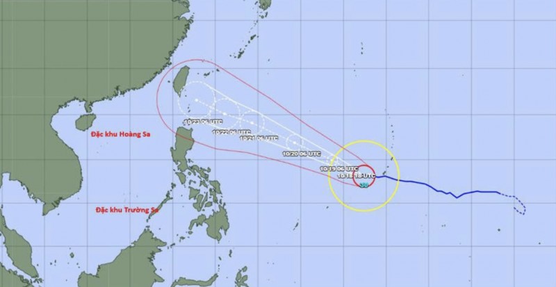 The Japan Meteorological Agency's forecast track for Super Typhoon Champi. Source: NCHMF The Japan Meteorological Agency's forecast track for Super Typhoon Champi. Source: NCHMF