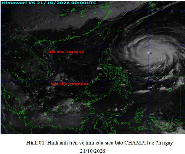 Satellite analysis and forecast information on Super Typhoon Champi. Source: National Center for Hydro-Meteorological Forecasting (NCHMF). Satellite analysis and forecast information on Super Typhoon Champi. Source: National Center for Hydro-Meteorological Forecasting (NCHMF).