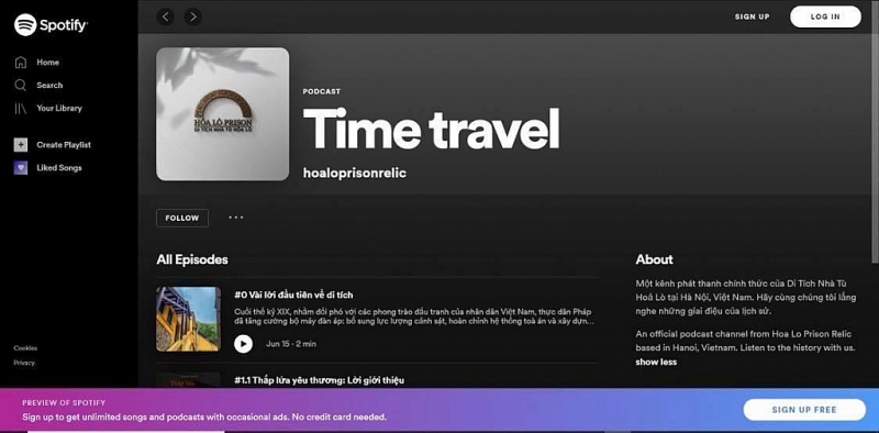 Запуск радиоканала Spotify исторического комплекса Тюрьмы Хоало