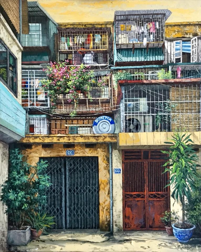 "Thổi hồn" cho các con ngõ phố Hà Nội qua tranh của họa sĩ Phạm Ánh thoi hon cho cac con ngo pho ha noi qua tranh cua hoa si pham anh