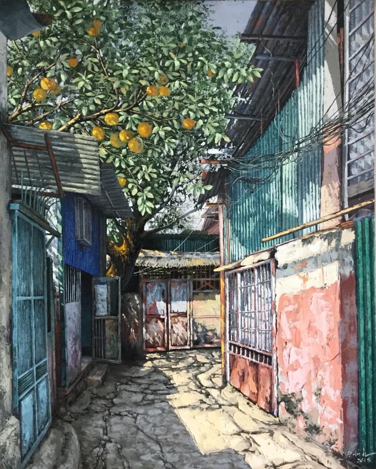 "Thổi hồn" cho các con ngõ phố Hà Nội qua tranh của họa sĩ Phạm Ánh thoi hon cho cac con ngo pho ha noi qua tranh cua hoa si pham anh