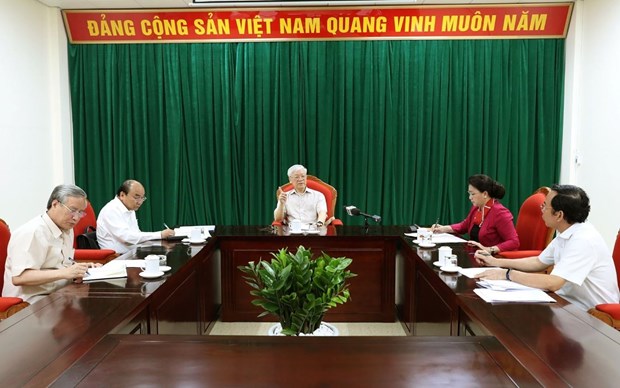 Tổng Bí thư, Chủ tịch nước Nguyễn Phú Trọng chủ trì họp lãnh đạo tong bi thu chu tich nuoc nguyen phu trong chu tri hop lanh dao