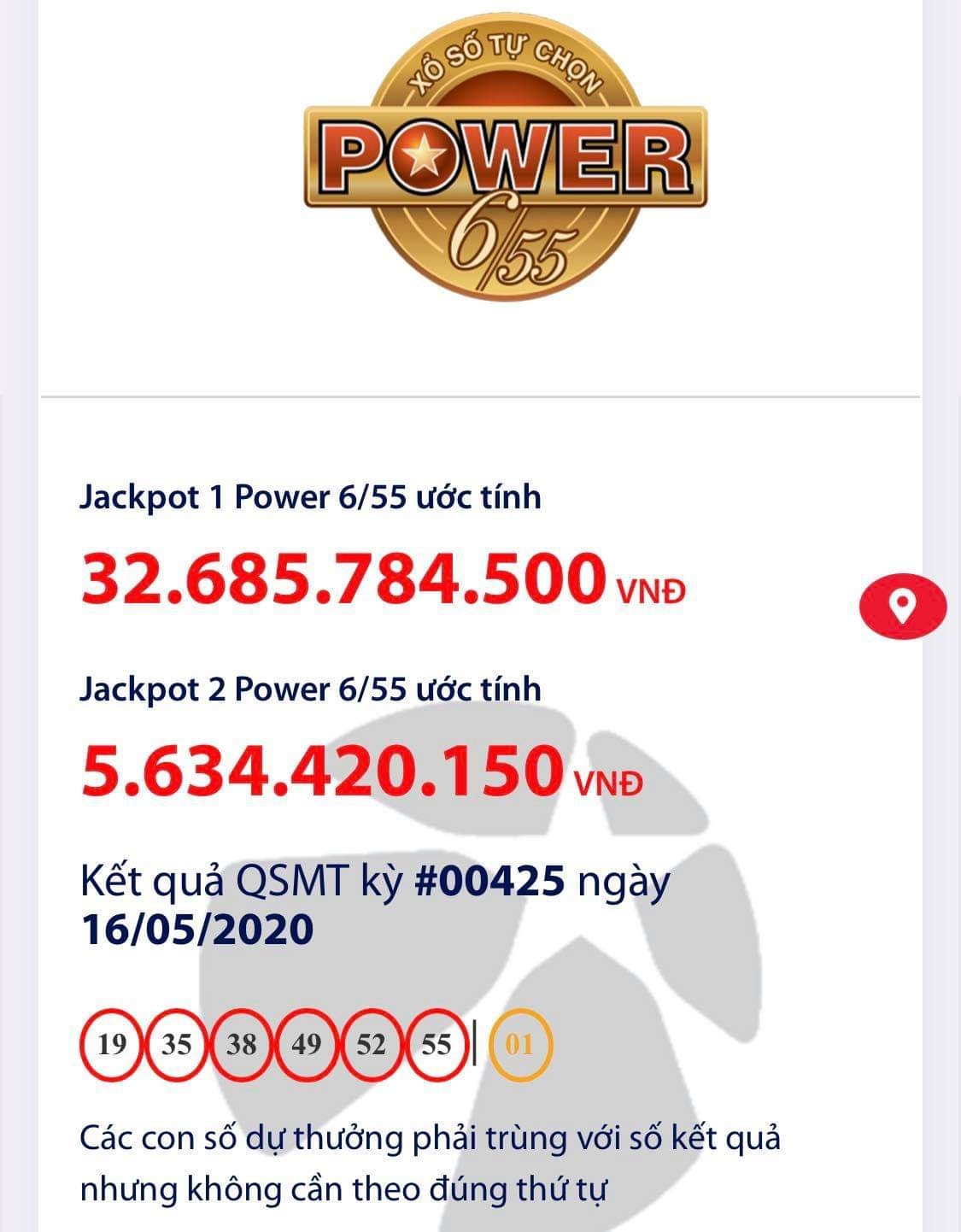 Kết quả xổ số Vietlott Power 6/55 tối ngày 16/5/2020: "Nổ" hơn 36 tỉ đồng? ket qua xo so vietlott power 655 toi ngay 1652020 no hon 36 ti dong