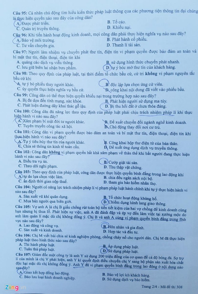 cap nhat de thi giao duc cong dan thpt quoc gia 2019