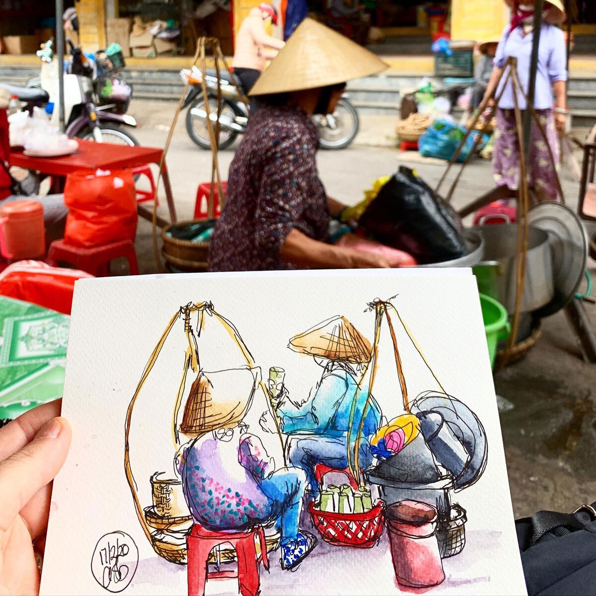 Nữ hoạ sỹ người Úc và hàng chục bức vẽ ký hoạ tuyệt đẹp về Hội An nu hoa sy nguoi uc va hang chuc buc ve ky hoa tuyet dep ve hoi an