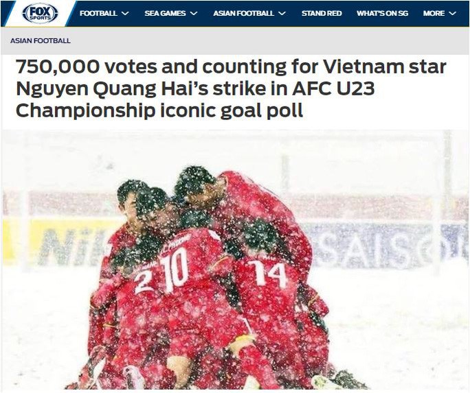 Fox Sports nói gì trước lượt bình chọn khủng cho siêu phẩm fox sports noi gi truoc luot binh chon khung cho sieu pham cau vong trong tuyet cua quang hai