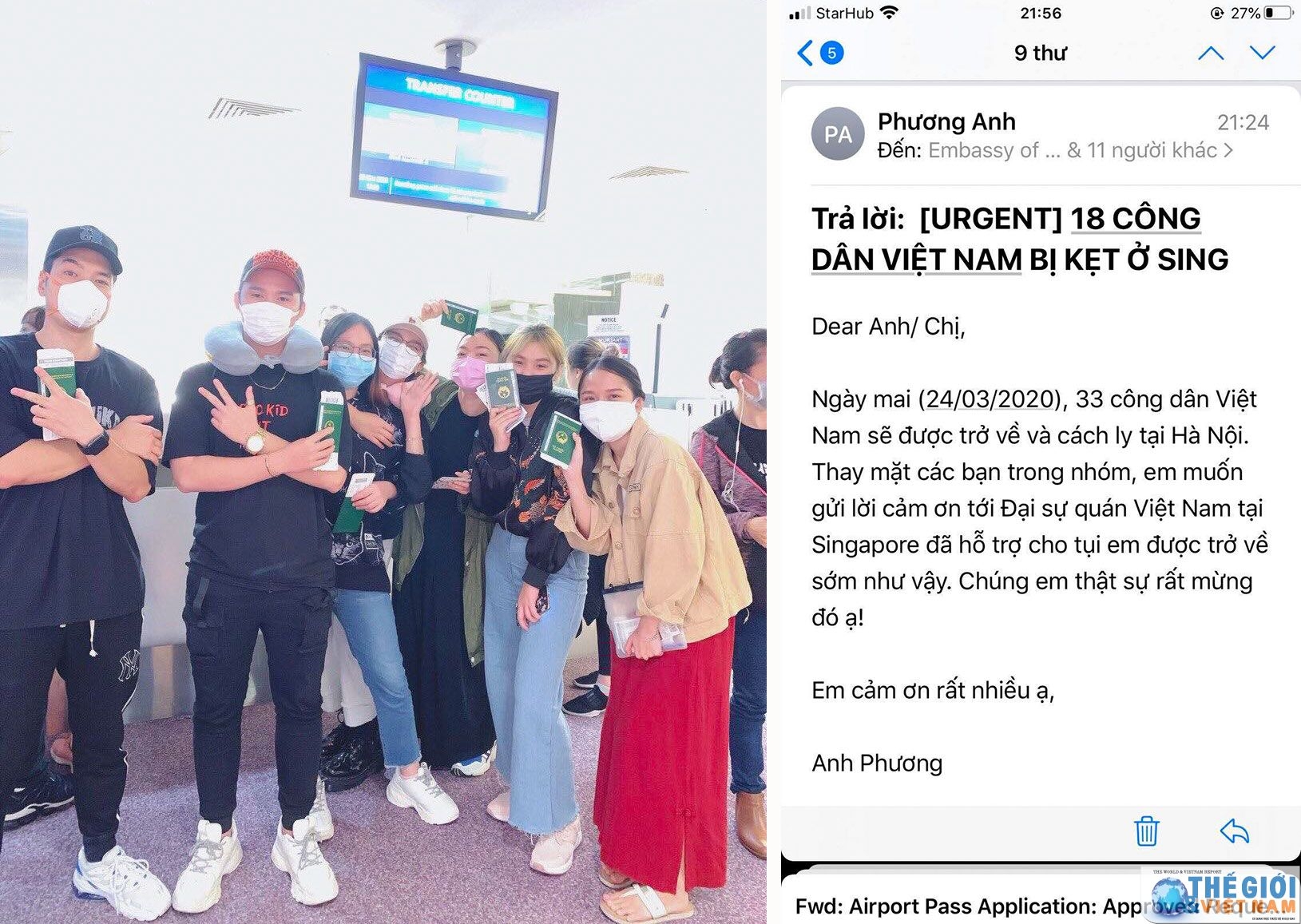 37 công dân bị mắc kẹt tại sân bay Changi, Singapore đã về nước an toàn 37 cong dan bi mac ket tai san bay changi singapore da ve nuoc an toan
