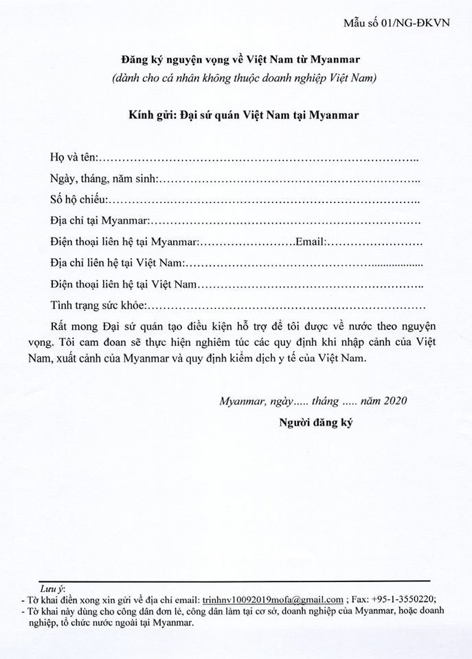 Đại sứ quán Việt Nam tại Myanmar khuyến nghị công dân bình tĩnh khuyen cao cua dai su quan viet nam tai myanmar ve tinh hinh covid 19