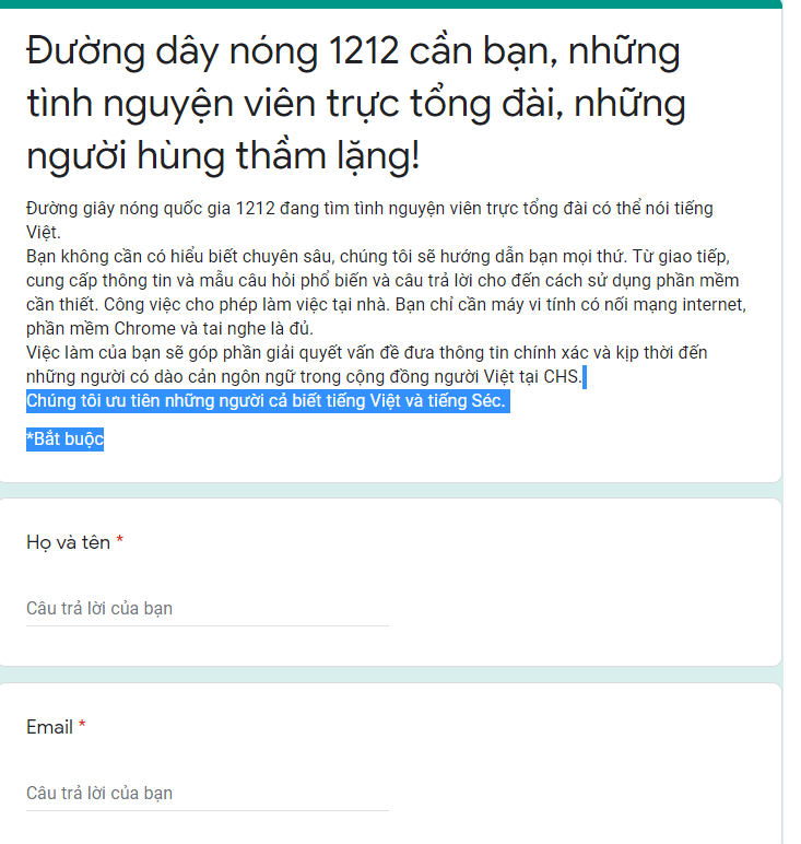 duong day nong quoc gia cua cong hoa sec tim tinh nguyen vien biet tieng viet