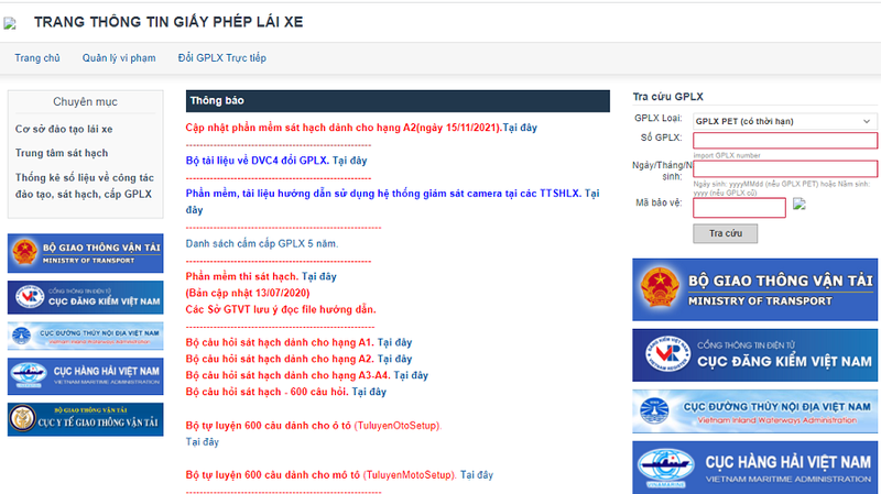 Bộ Giao thông vận tải cảnh báo website giả mạo tra cứu giấy phép lái xe Bộ Giao thông vận tải cảnh báo website giả mạo tra cứu giấy phép lái xe