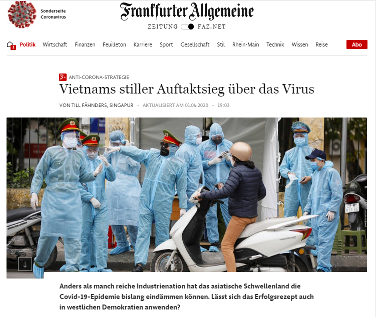Báo Toàn cảnh Frankfurt (FAZ) của Đức: Việt Nam đang rất mạnh tay chống COVID-19 chuyen gia benh truyen nhiem tai dai hoc y harvard poll pollack viet nam dang rat manh tay chong covid 19
