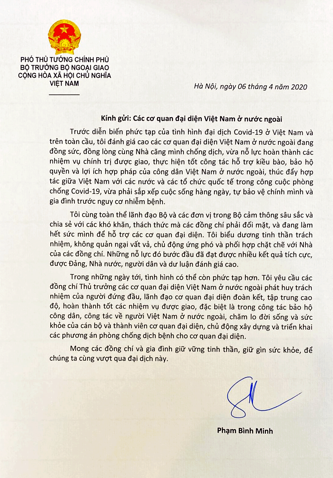 Thủ trưởng các cơ quan đại diện Việt Nam ở nước ngoài cần phát huy trách nhiệm của người đứng đầu trong bối cảnh COVID-19 thu truong cac co quan dai dien viet nam o nuoc ngoai can phat huy trach nhiem cua nguoi dung dau trong boi canh covid 19