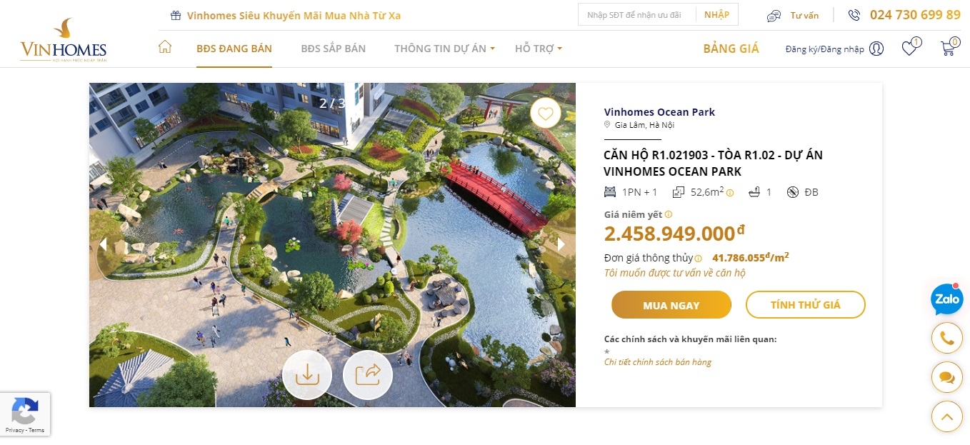 trai nghiem mua sam bat dong san truc tuyen tai vinhomes online
