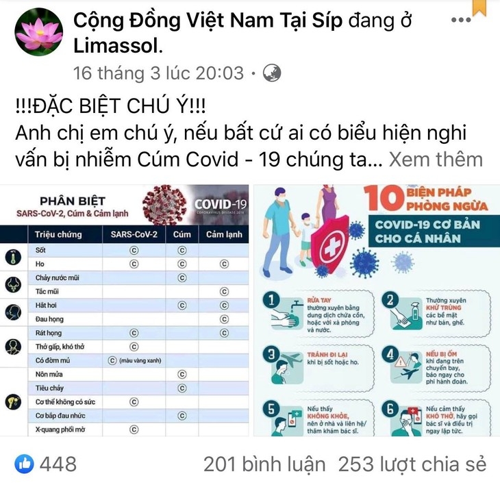 Người Việt ở Cộng hòa Síp cập nhật thông tin, cùng nhau vượt qua đại dịch COVID-19 nguoi viet o cong hoa sip cap nhat thong tin cung nhau vuot qua dai dich covid 19