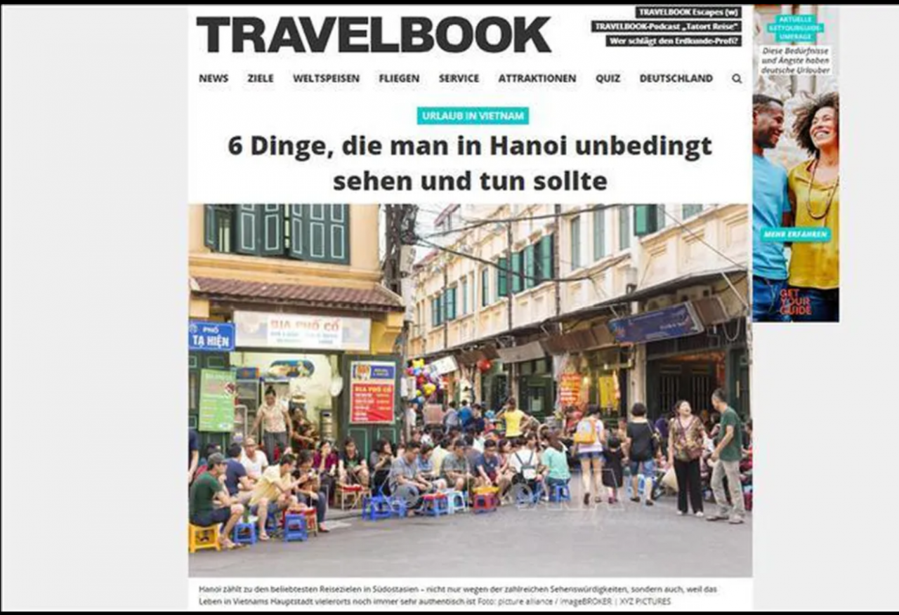 Trang Travelbook.de (Đức): Hà Nội là một trong những điểm đến ưa thích nhất Đông Nam Á Trang Travelbook.de (Đức): Hà Nội là một trong những điểm đến ưa thích nhất Đông Nam Á