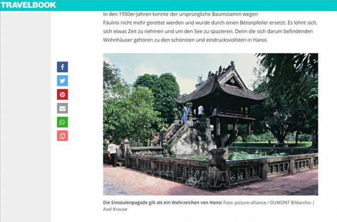 Trang Travelbook.de (Đức): Hà Nội là một trong những điểm đến ưa thích nhất Đông Nam Á Trang Travelbook.de (Đức): Hà Nội là một trong những điểm đến ưa thích nhất Đông Nam Á