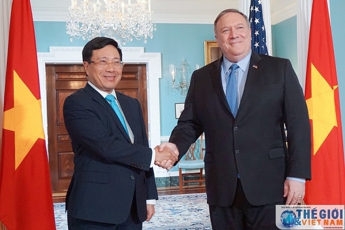 Phó Thủ tướng, Bộ trưởng Ngoại giao Phạm Bình Minh hội đàm Ngoại trưởng Hoa Kỳ Mike Pompeo, ngày 22/5/2019. pho thu tuong bo truong ngoai giao pham binh minh hoi dam ngoai truong hoa ky mike pompeo ngay 2252019