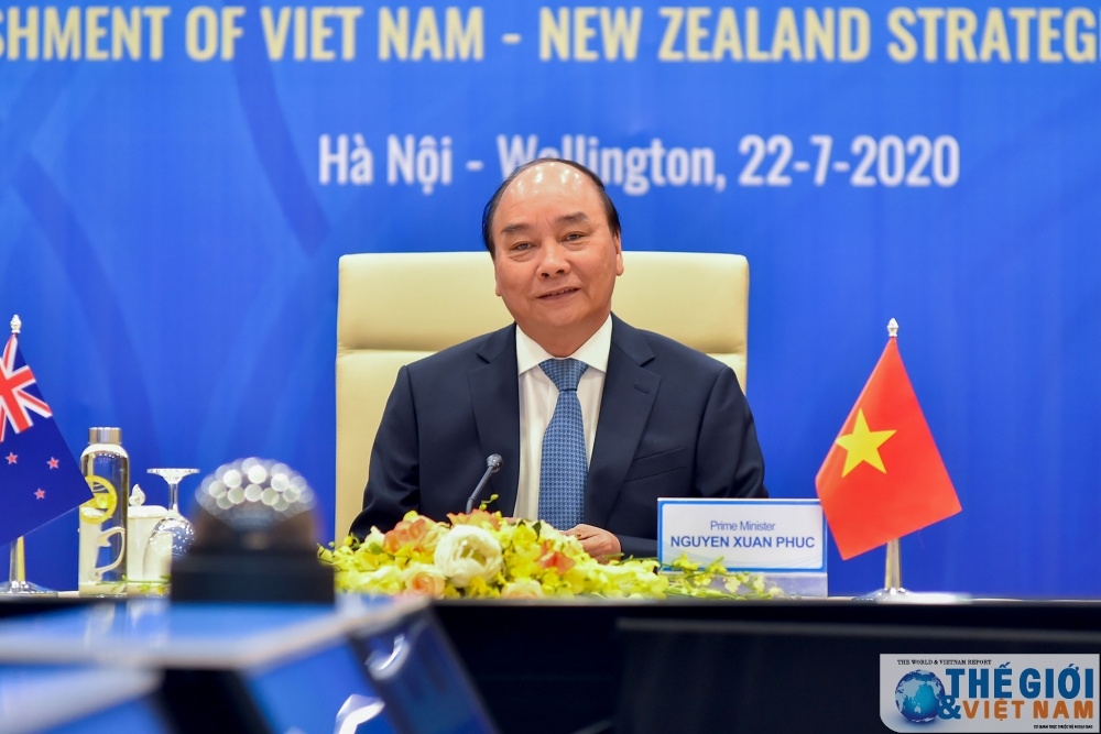 Thủ tướng Nguyễn Xuân Phúc tại cuộc Hội đàm cấp cao trực tuyến Việt Nam - New Zealand (Ảnh: Baoquocte) thu tuong nguyen xuan phuc tai cuoc hoi dam cap cao truc tuyen viet nam new zealand anh baoquocte
