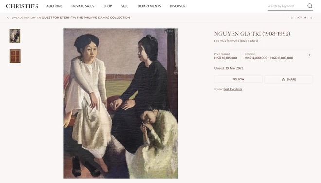 越南画家作品以逾200万美元成交 领衔香港拍卖会 越南画家作品以逾200万美元成交 领衔香港拍卖会