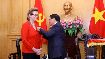 为联合国开发计划署驻越南首席代表授予纪念章