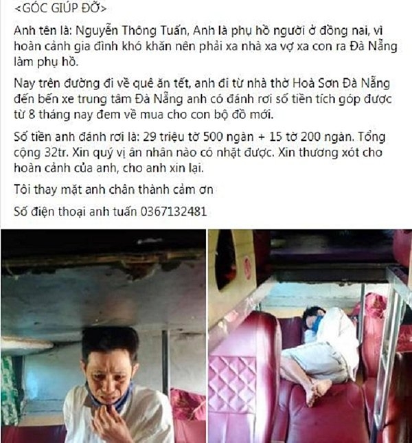 Nhận được nhiều hơn số tiền làm mất, người đàn ông xin ngừng nhận hỗ trợ