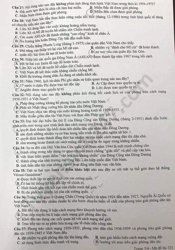 Đề thi môn Lịch Sử kỳ thi tốt nghiệp THPT 2020 đầy đủ mã đề mới nhất de thi mon lich su ky thi tot nghiep thpt 2020 day du ma de moi nhat