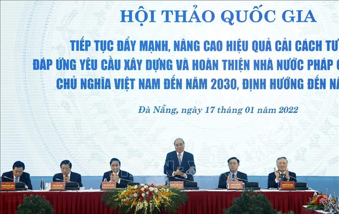 Hội thảo quốc gia về Cải cách tư pháp nhằm xây dựng và hoàn thiện Nhà nước pháp quyền Chú thích ảnh